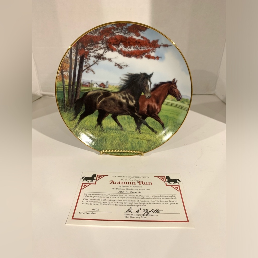 Danbury Mint Autumn Run by Donald W Patterson 8" Plate #A602